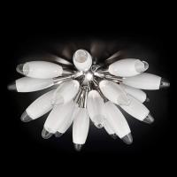 Hvit taklampe Flo av glass, 55 cm