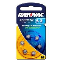Rayovac 10 Acoustic 1,4V, 105m/Ah knappcelle