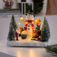 Batteridrift - LED-motiv Snømann med barn