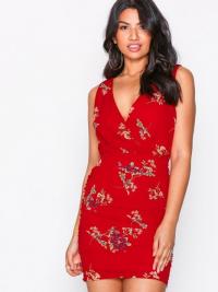 Figurnære kjole - Red Parisian Short Sleeve Bodycon Dress