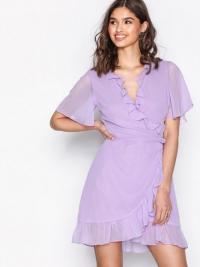 Skater dresses - Lilac Glamorous Short Sleeve Wrap Dress