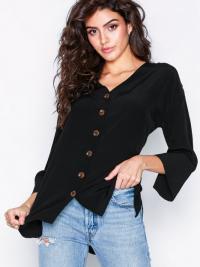 River Island Casual Blouse With Buttons Black