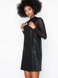 New Look Leather-Look Pinafore Dress