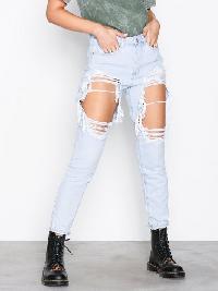 Straight - Light Blue Missguided Riot High Rise Mom Jeans