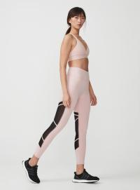 Mesh Tape Tights, Pale Pink