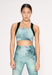 Kay Printed Sports Bra, Green Space Dyed