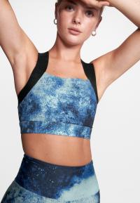 Kay Printed Sports Bra, Blue Space Dyed