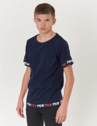 Perrelli Street Wear, SCOTT SS TEE, Blå, T-shirt/Singlet för Gutt, 158-164