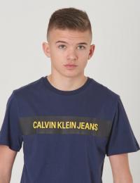 Calvin Klein, BOX LOGO REGULAR TEE, Blå, T-shirt/Singlet för Gutt, 14 år