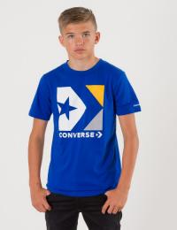 Converse, Star Chevron Box Tee, Blå, T-shirt/Singlet för Gutt, 12-13 år