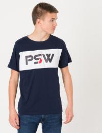 Perrelli Street Wear, MATHEW SS TEE, Blå, T-shirt/Singlet för Gutt, 170-176