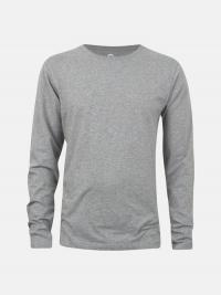Basic langermet t-skjorte - Melert grå