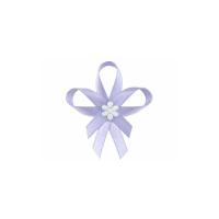 Pyntesløyfer med Hvit Blomst - 25 stk - Lavendel