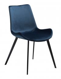 Danform - Hype Spisebordsstol, midnight blå velour, sorte ben 