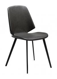 Danform - Swing Spisebordsstol, vintage grå kunstlæder, sorte ben