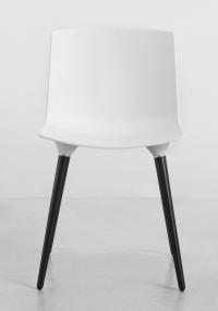 Andersen - TAC Spisebordsstol, Mat hvid plast - Sort