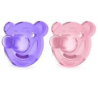 Philips Avent Soothie Shapes Smokker, 2-pack 0-3m Rosa/Lilla One Size