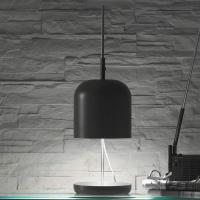 Moderne LED-bordlampe Puk, grå-sølv