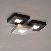 LED-taklampe Cubus med 3 lys, svart-hvit