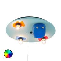 3 lys Taklampe Hval med fargevekslende LED-lys