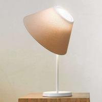 LED tekstil-bordlampe Cappuccina, brun