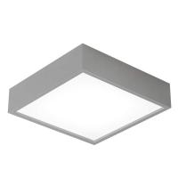 Firkantet, sølvgrå taklampe Modul SQ LED