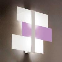 Abstrakt Triad taklampe i hvitt/lilla, 62 cm