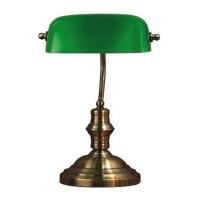 Bankers klassisk bordlampe 42 cm grønn
