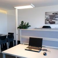 4 x 55 W 2G11 - kontor-stålampe system