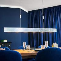 LED-hengelampe Malu, sølvantikk, 119 cm