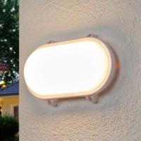 Oval LED-utevegglampe Manda i hvitt