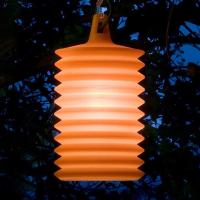 Flott hengelampe LAMPION til utebruk, oransje