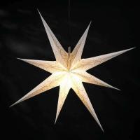 Stjernen Ganesha i glitterdesign m.8 spisser, hvit