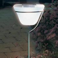 Solcelle-spydlampe av glass og rustfritt stål