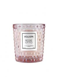 Duftlys - Rose Otto Voluspa Boxed Textured Glass Candle