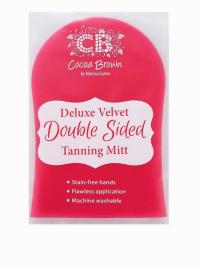 Self Tan - Pink Cocoa Brown Deluxe Double-Sided Pink Velvet Tanning Mitt