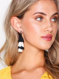 Øredobber - Svart/Hvit NLY Accessories Layered Tassel Earrings