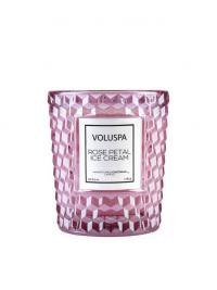 Duftlys - Rose Petal Ice Cream Voluspa Boxed Textured Glass Candle