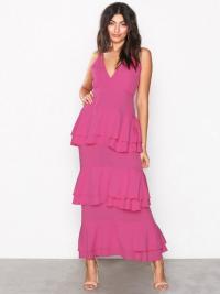 Maxikjole - Pink Missguided Strappy Tiered Frill Maxi Dress