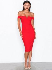 Figurnære kjole - Red Ax Paris Bardot Midi Dress
