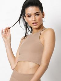 Topp Tight Fit - Lys brun NLY SPORT Tight Neckline Crop Top