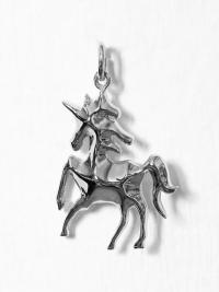Anheng - Sølv Blue Billie Unicorn Charm