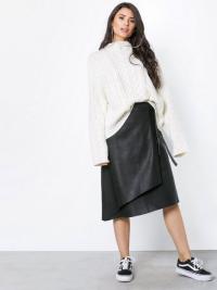 Midiskjørt - Black NORR Sabine long leather skirt