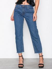 Straight - Blue Missguided Mid Rise Clean Cut Hem Jeans