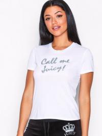 T-skjorter - White Juicy Couture Call Me Juicy Crystals Tee