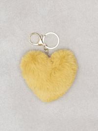 Nøkkelringer - Mustard NLY Accessories Fluffy Heart Keyring