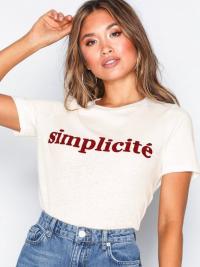 T-skjorter - White Print River Island SS Simplicite Linen Contrast Top