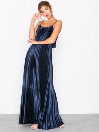 Maxikjole - Navy NLY Eve Pleated Satin Gown
