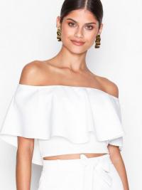 Topper - Hvit NLY One Frill Crop Top