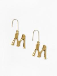 NLY Accessories Bamboo Letter Earrings